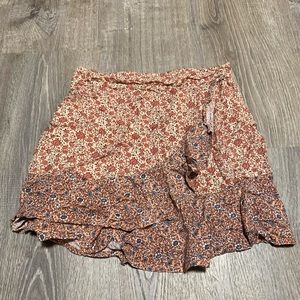 Wrap floral skirt